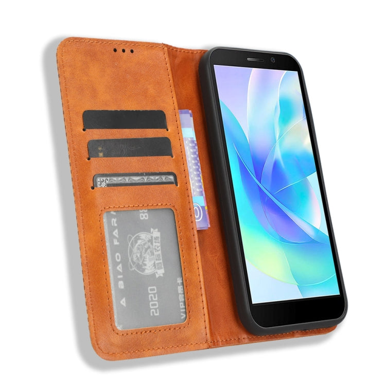 For Doogee X97 / X97 Pro Magnetic Buckle Retro Texture Leather Phone Case(Brown)