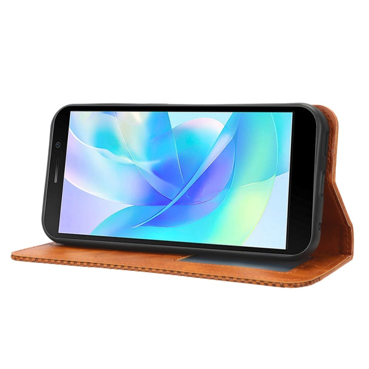 For Doogee X97 / X97 Pro Magnetic Buckle Retro Texture Leather Phone Case(Brown)