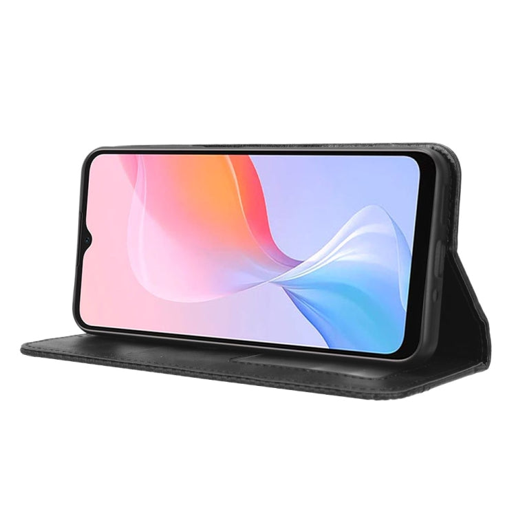 For Blackview A85 Magnetic Buckle Retro Texture Leather Phone Case(Black)
