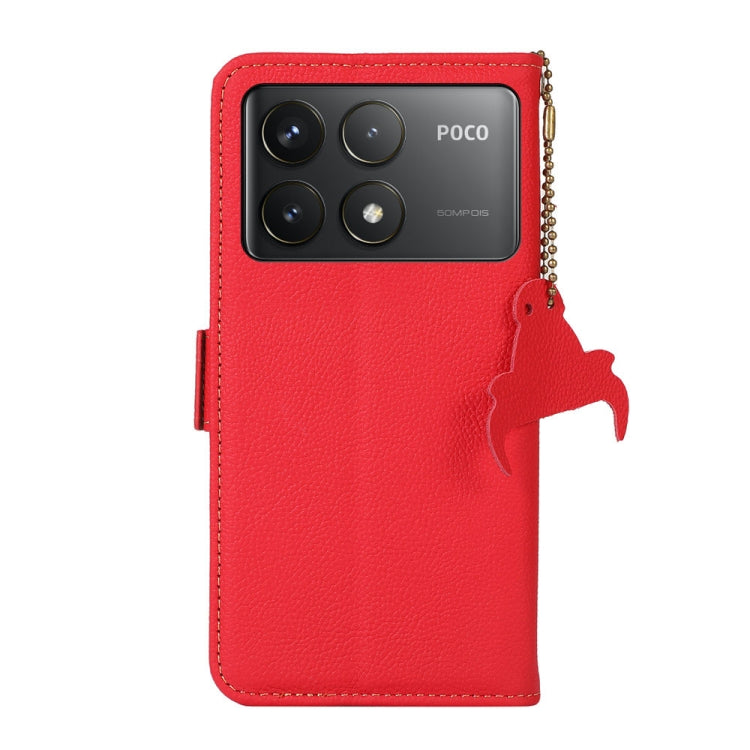 For Xiaomi Redmi K70 Side-Magnetic TJ Genuine Leather RFID Phone Case(Red)