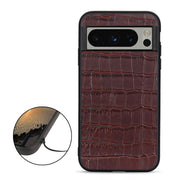 For Google Pixel 8 Pro Crocodile Texture Genuine Leather Phone Case(Brown)