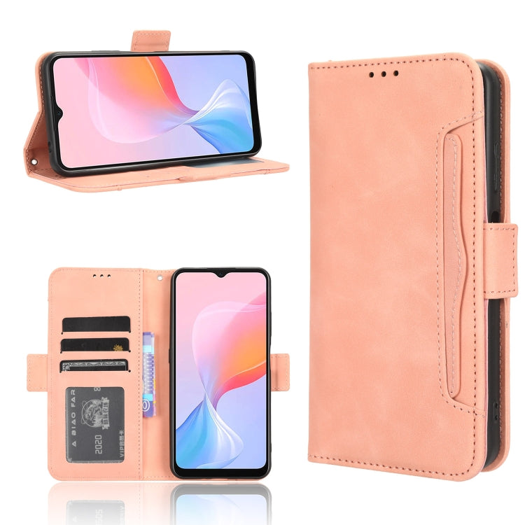 For Blackview A85 Skin Feel Calf Texture Card Slots Leather Phone Case(Pink)
