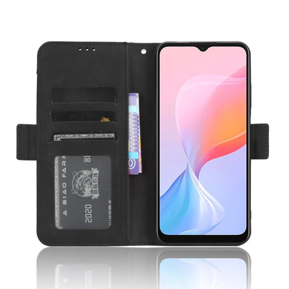 For Blackview A85 Skin Feel Calf Texture Card Slots Leather Phone Case(Black)