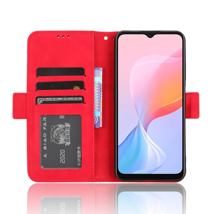 For Blackview A85 Skin Feel Calf Texture Card Slots Leather Phone Case(Red)