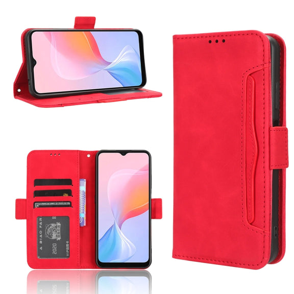 For Blackview A85 Skin Feel Calf Texture Card Slots Leather Phone Case(Red)