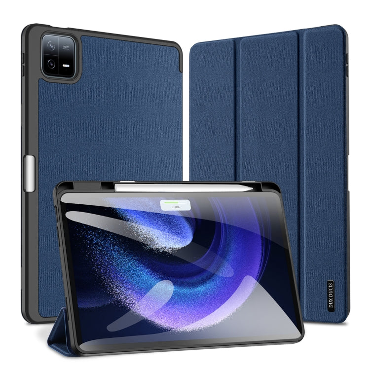 For Xiaomi Pad 6 Pro / Pad 6 DUX DUCIS Domo Series Magnetic Flip Leather Tablet Case(Blue)