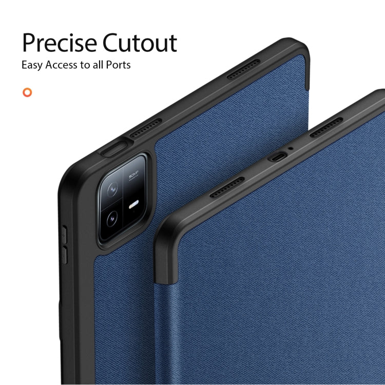 For Xiaomi Pad 6 Pro / Pad 6 DUX DUCIS Domo Series Magnetic Flip Leather Tablet Case(Blue)
