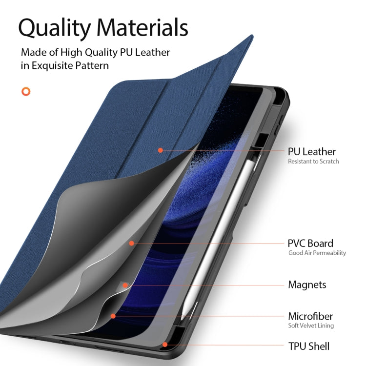 For Xiaomi Pad 6 Pro / Pad 6 DUX DUCIS Domo Series Magnetic Flip Leather Tablet Case(Blue)