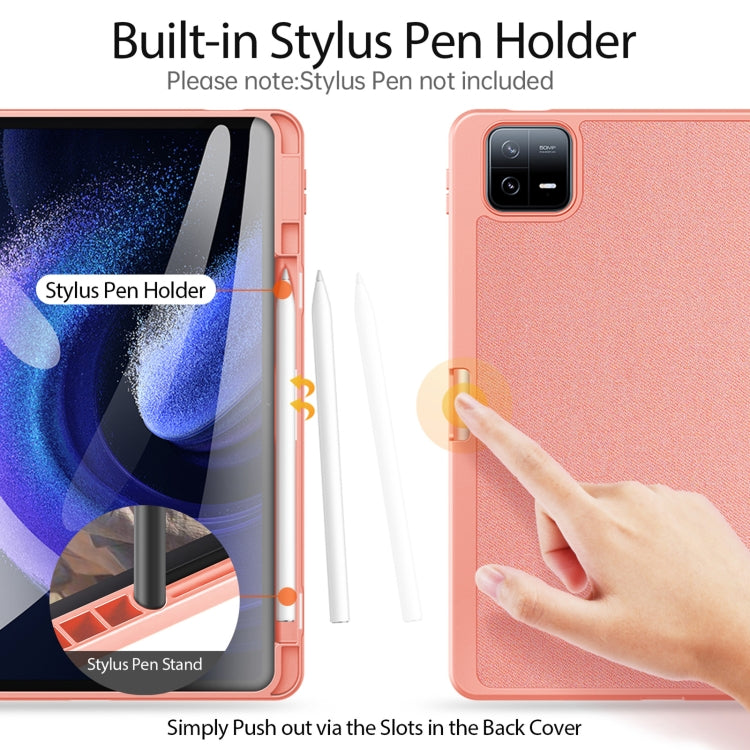 For Xiaomi Pad 6 Pro / Pad 6 DUX DUCIS Domo Series Magnetic Flip Leather Tablet Case(Pink)