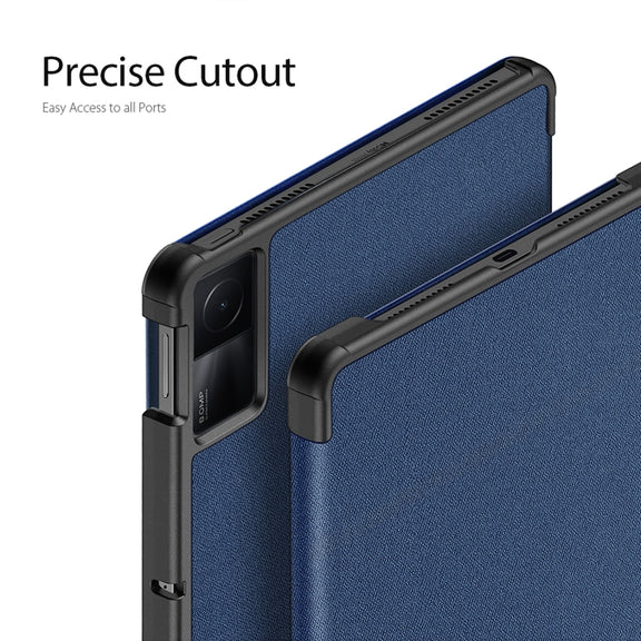 For Xiaomi Redmi Pad SE DUX DUCIS Domo Series Magnetic Flip Leather Tablet Case(Blue)