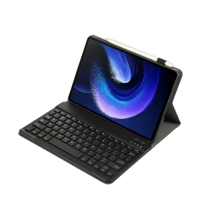For Xiaomi Pad 6 / Pad 6 Pro A0N7 Lambskin Texture Ultra-thin Bluetooth Keyboard Leather Case(Black)