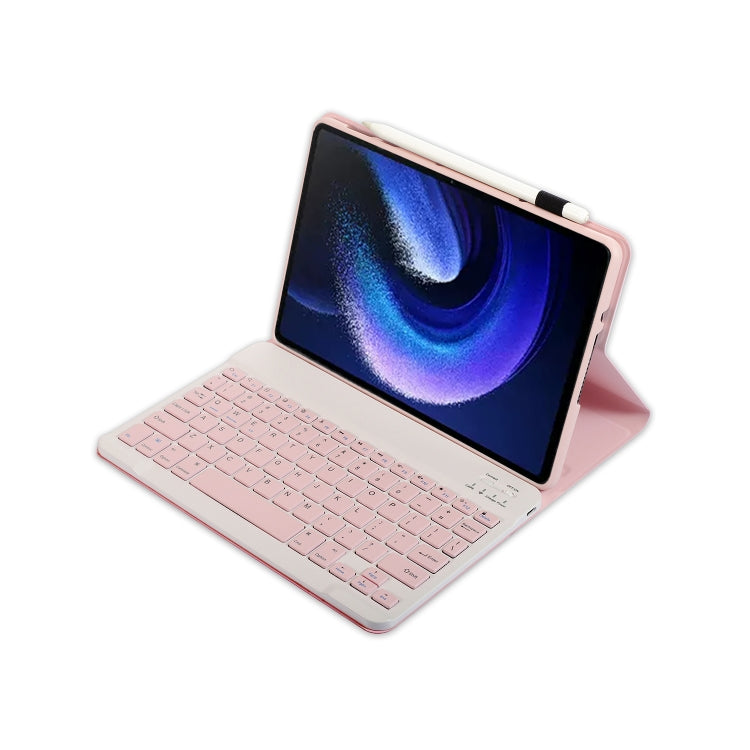 For Xiaomi Pad 6 / Pad 6 Pro A0N7 Lambskin Texture Ultra-thin Bluetooth Keyboard Leather Case(Pink)