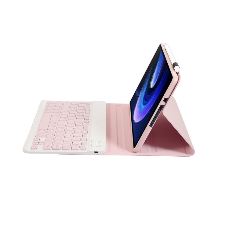 For Xiaomi Pad 6 / Pad 6 Pro A0N7 Lambskin Texture Ultra-thin Bluetooth Keyboard Leather Case(Pink)