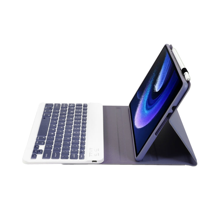 For Xiaomi Pad 6 / Pad 6 Pro A0N7 Lambskin Texture Ultra-thin Bluetooth Keyboard Leather Case(Purple)