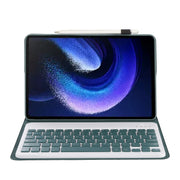 For Xiaomi Pad 6 / Pad 6 Pro A0N7 Lambskin Texture Ultra-thin Bluetooth Keyboard Leather Case(Dark Green)