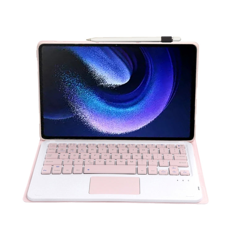 For Xiaomi Pad 6 / Pad 6 Pro A0N7-A Lambskin Texture Ultra-thin Bluetooth Keyboard Leather Case with Touchpad(Pink)
