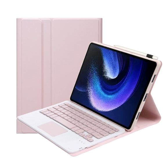 For Xiaomi Pad 6 / Pad 6 Pro A0N7-A Lambskin Texture Ultra-thin Bluetooth Keyboard Leather Case with Touchpad(Pink)