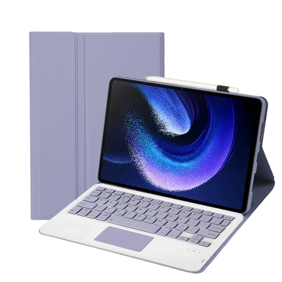 For Xiaomi Pad 6 / Pad 6 Pro A0N7-A Lambskin Texture Ultra-thin Bluetooth Keyboard Leather Case with Touchpad(Purple)