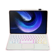 For Xiaomi Pad 6 / Pad 6 Pro A0N7-AS Lambskin Texture Ultra-thin Backlight Bluetooth Keyboard Leather Case with Touchpad(Pink)