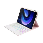 For Xiaomi Pad 6 / Pad 6 Pro A0N7-AS Lambskin Texture Ultra-thin Backlight Bluetooth Keyboard Leather Case with Touchpad(Pink)