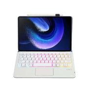 For Xiaomi Pad 6 / Pad 6 Pro A0N7-AS Lambskin Texture Ultra-thin Backlight Bluetooth Keyboard Leather Case with Touchpad(Purple)