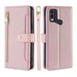 For Nokia C22 Sheep Texture Cross-body Zipper Wallet Leather Phone Case(Pink) - Nokia Cases by PMC TechLife | Online Shopping South Africa | PMC TechLife | Buy Now Pay Later Mobicred