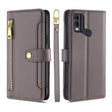 For Nokia C22 Sheep Texture Cross-body Zipper Wallet Leather Phone Case(Grey) - Nokia Cases by PMC TechLife | Online Shopping South Africa | PMC TechLife | Buy Now Pay Later Mobicred