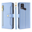 For Nokia C22 Sheep Texture Cross-body Zipper Wallet Leather Phone Case(Blue) - Nokia Cases by PMC TechLife | Online Shopping South Africa | PMC TechLife | Buy Now Pay Later Mobicred