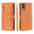 For Nokia C32 Sheep Texture Cross-body Zipper Wallet Leather Phone Case(Orange) - Nokia Cases by PMC TechLife | Online Shopping South Africa | PMC TechLife | Buy Now Pay Later Mobicred