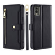For Nokia C32 Sheep Texture Cross-body Zipper Wallet Leather Phone Case(Black) - Nokia Cases by PMC TechLife | Online Shopping South Africa | PMC TechLife | Buy Now Pay Later Mobicred