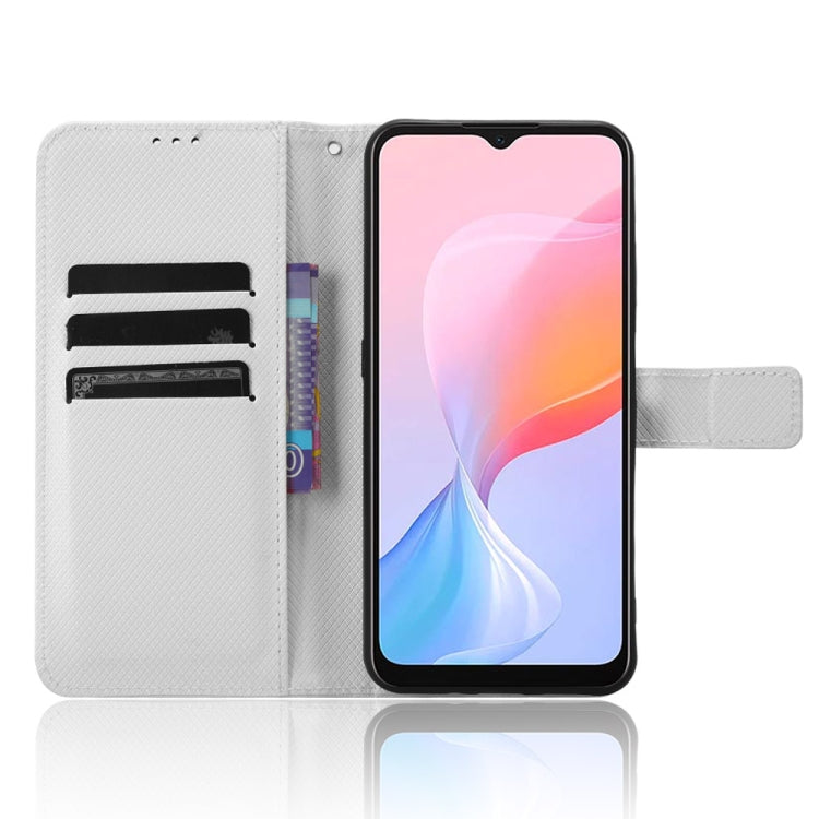 For Blackview A85 Diamond Texture Leather Phone Case(White)