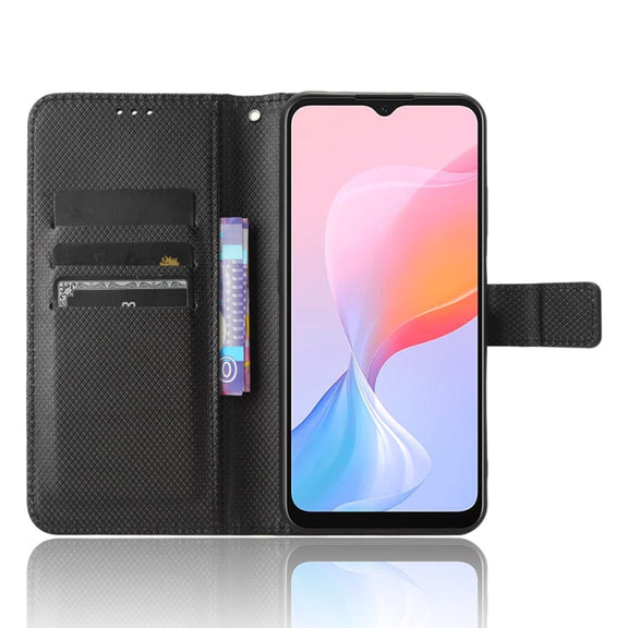 For Blackview A85 Diamond Texture Leather Phone Case(Black)