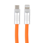 Mech Series 120W USB-C / Type-C to 8 Pin Metal Plug Silicone Fast Charging Data Cable, Length: 1.2m(Orange)