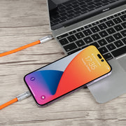 Mech Series 120W USB-C / Type-C to 8 Pin Metal Plug Silicone Fast Charging Data Cable, Length: 1.2m(Orange)