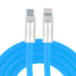 Mech Series 120W USB-C / Type-C to 8 Pin Metal Plug Silicone Fast Charging Data Cable, Length: 1.2m(Blue) - 2 in 1 Cable by PMC TechLife | Online Shopping South Africa | PMC TechLife | Buy Now Pay Later Mobicred