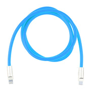 Mech Series 120W USB-C / Type-C to 8 Pin Metal Plug Silicone Fast Charging Data Cable, Length: 1.2m(Blue)