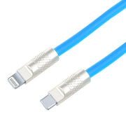Mech Series 120W USB-C / Type-C to 8 Pin Metal Plug Silicone Fast Charging Data Cable, Length: 1.2m(Blue)