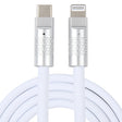 Mech Series 120W USB-C / Type-C to 8 Pin Metal Plug Silicone Fast Charging Data Cable, Length: 1.2m(White) - 2 in 1 Cable by PMC TechLife | Online Shopping South Africa | PMC TechLife | Buy Now Pay Later Mobicred
