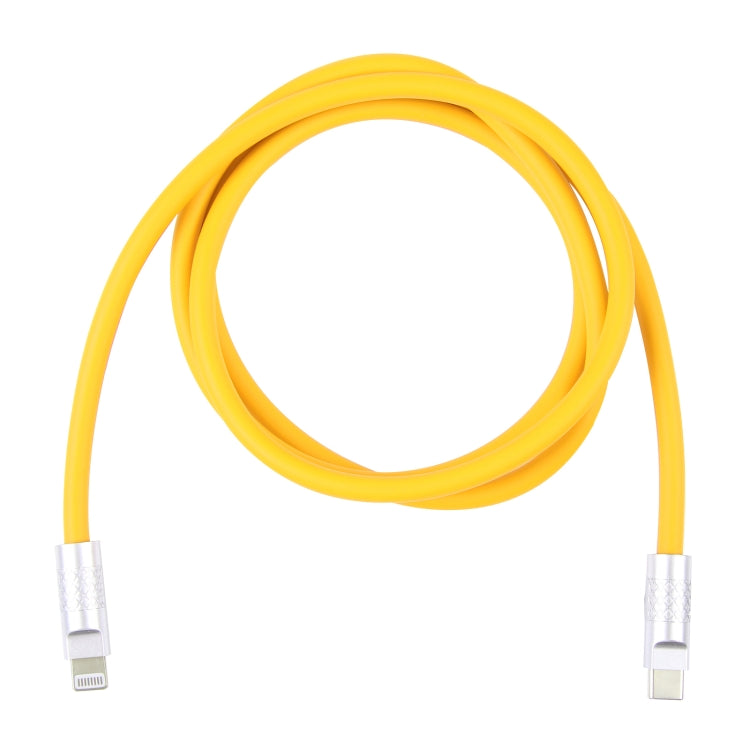 Mech Series 120W USB-C / Type-C to 8 Pin Metal Plug Silicone Fast Charging Data Cable, Length: 1.2m(Yellow)