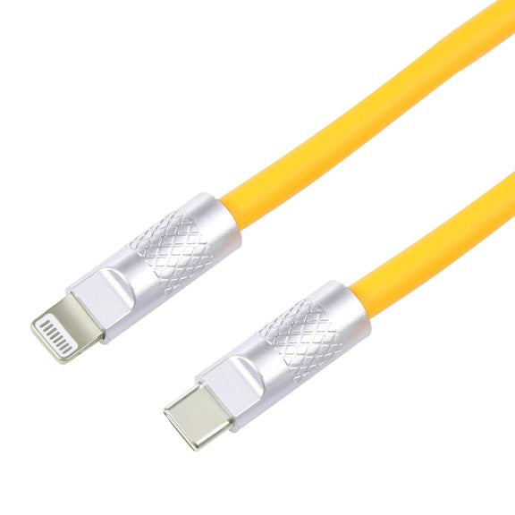 Mech Series 120W USB-C / Type-C to 8 Pin Metal Plug Silicone Fast Charging Data Cable, Length: 1.2m(Yellow)