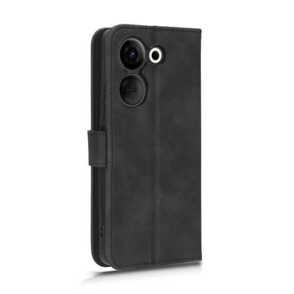For TECNO Camon 20 Pro Skin Feel Magnetic Flip Leather Phone Case(Black)