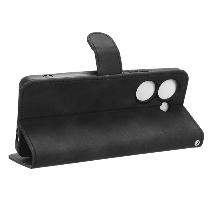 For TECNO Camon 20 Pro Skin Feel Magnetic Flip Leather Phone Case(Black)
