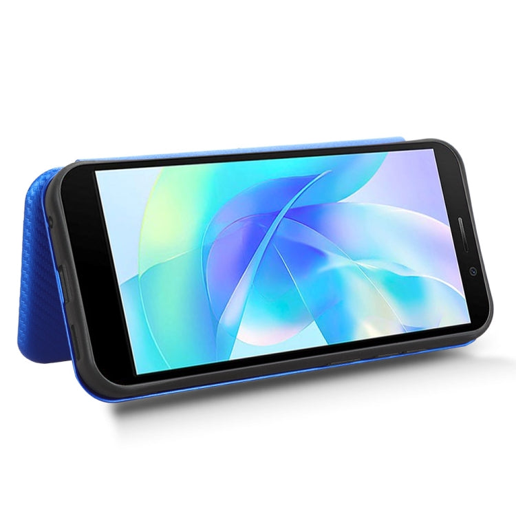 For DOOGEE X97 / X97 Pro Carbon Fiber Texture Flip Leather Phone Case(Blue)