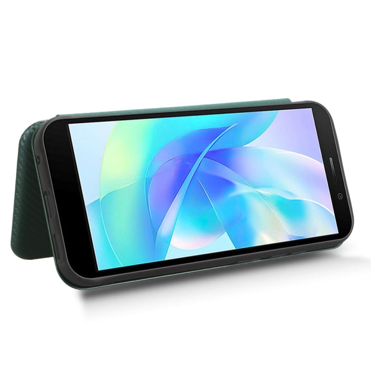 For DOOGEE X97 / X97 Pro Carbon Fiber Texture Flip Leather Phone Case(Green)