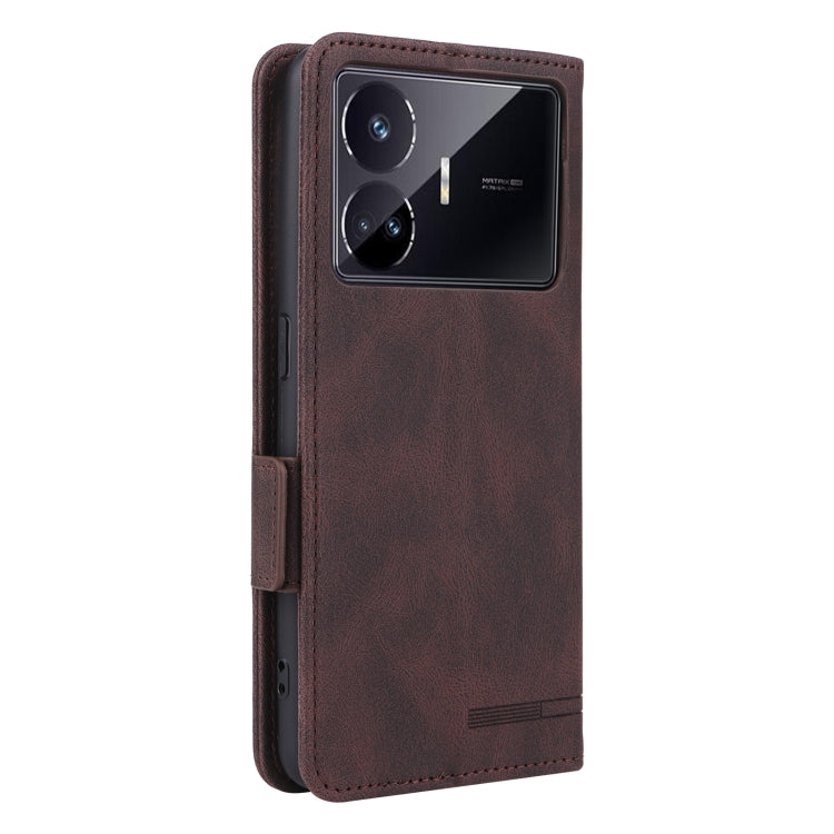 For Realme GT Neo5 SE Magnetic Clasp Leather Phone Case(Brown)