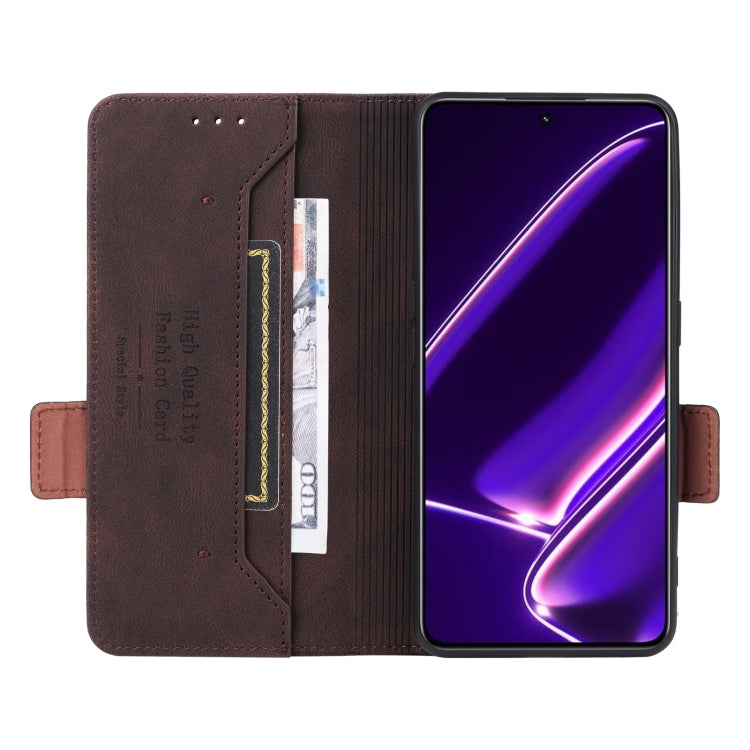 For Realme GT Neo5 SE Magnetic Clasp Leather Phone Case(Brown)