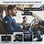 THT-020-2+ USB + USB-C / Type-C Wired to Wireless Carplay Adapter for Android Smartphone(Black)
