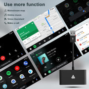 THT-020-2+ USB + USB-C / Type-C Wired to Wireless Carplay Adapter for Android Smartphone(Black)