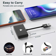 THT-020-2+ USB + USB-C / Type-C Wired to Wireless Carplay Adapter for Android Smartphone(Black)