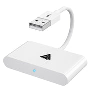 THT-020-2+ USB + USB-C / Type-C Wired to Wireless Carplay Adapter for Android Smartphone(White)